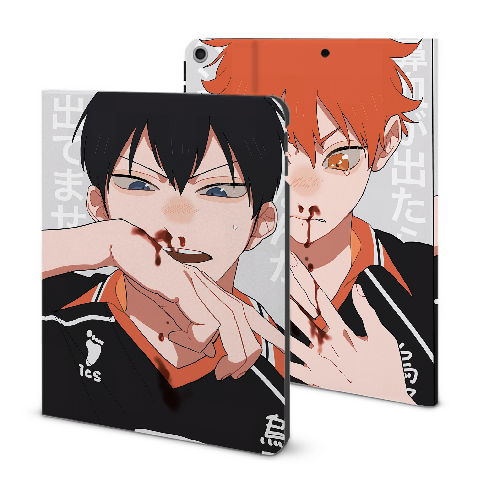 （画像用） ハイキュー!! Haikyu!! IPad ケース ブック型 PUレザー TPU 耐衝撃 軽量 薄型 ペン収納なし 全面保護 IPad 各モデル対応